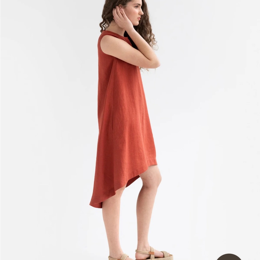 Magic Linen tank dress, clay